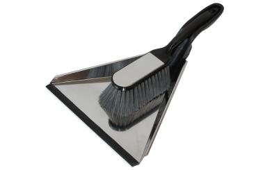 Kehrgarnitur Edelstahl  Kunststoff Schwarz Kunsthaar 