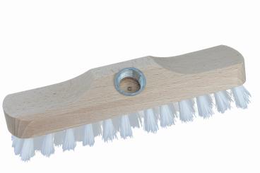 Schrubber FSC® Holz roh Gewinde Stiel-& Nagelloch Kunstborsten Weiß
 Weiß
