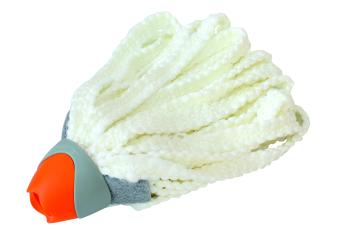 Wischmop-Kopf Grau-Orange mit Mikrofaserschlingen
 