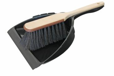 Kehrgarnitur FSC® mit Möbelschutzkante Braun Haarmischung Schwarz-Braun