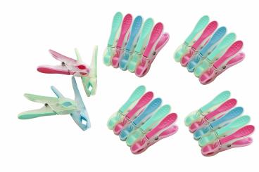 Wäscheklammern aus Softgriff Kunststoff 24 Stück  