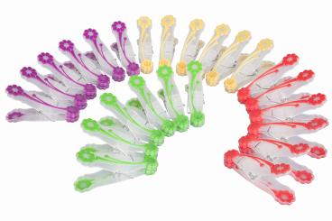 Wäscheklammern Blumendekor Kunststoff 24 Stück 