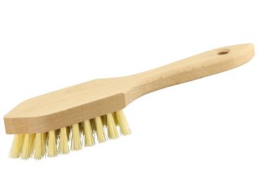 Eckenbürste mit Griff FSC® Holz roh Kunstborsten creme
 