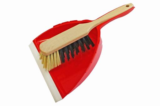 Kehrgarnitur FSC® oval Kunststoffschaufel mit Holzhandfeger 