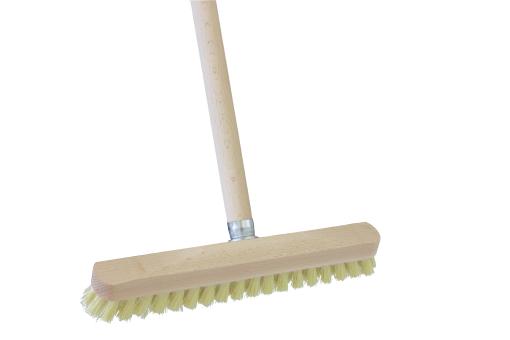 Schrubber mit Stiel FSC® Holz roh Kunstborsten creme
 