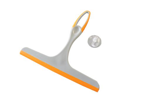Duschkabinenabzieher Softgriff Kunststoff Grau-Orange
 