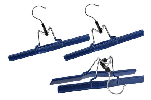 Hosenklemmbügel Metall Beschichtung Blau 3er Set  