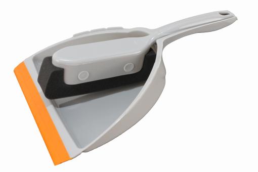 Schaumstoffkehrgarnitur Kunststoff Grau-Orange 