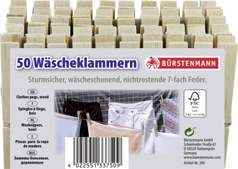 Wäscheklammern Holz FSC® 50 Stück 