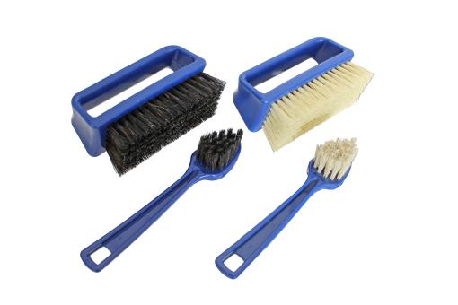 Schuhputz-Set, 4-teilig Kunststoff Blau
 