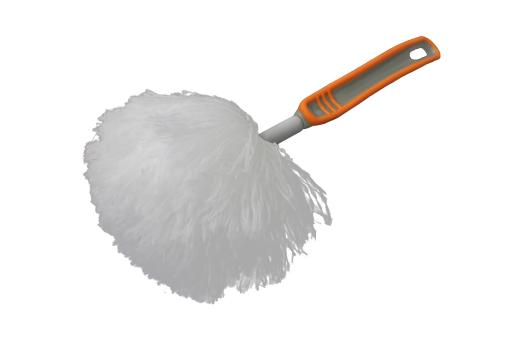 Staubwedel Softgriff Kunststoff Grau-Orange Mikrofaserflausch
 