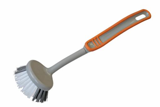 Kasserollenbürste Softgriff Kunststoff Grau-Orange Nylonborsten
 Grau-Orange